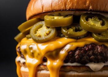 Hambúrguer Picante com Cheddar e Jalapeño